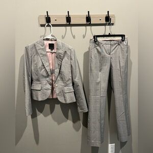 The Limited Suit, Gray and Pink Plaid, Size 2